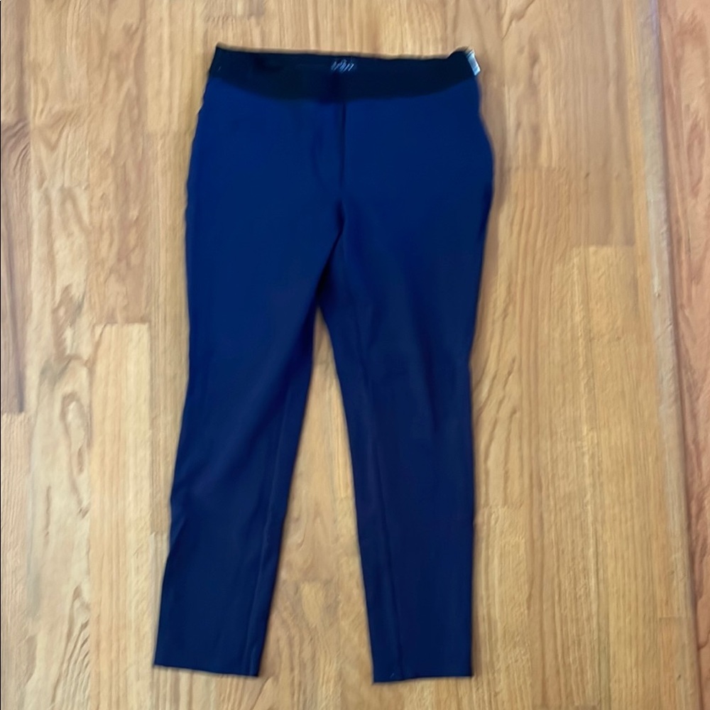 White House Black Market Navy Blue Leggings Sz 8 The Skinny Ankle